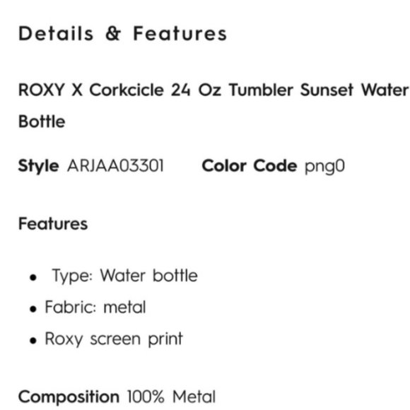 Sold Corkcicle X Roxy Sunset NWT - Picture 11 of 12